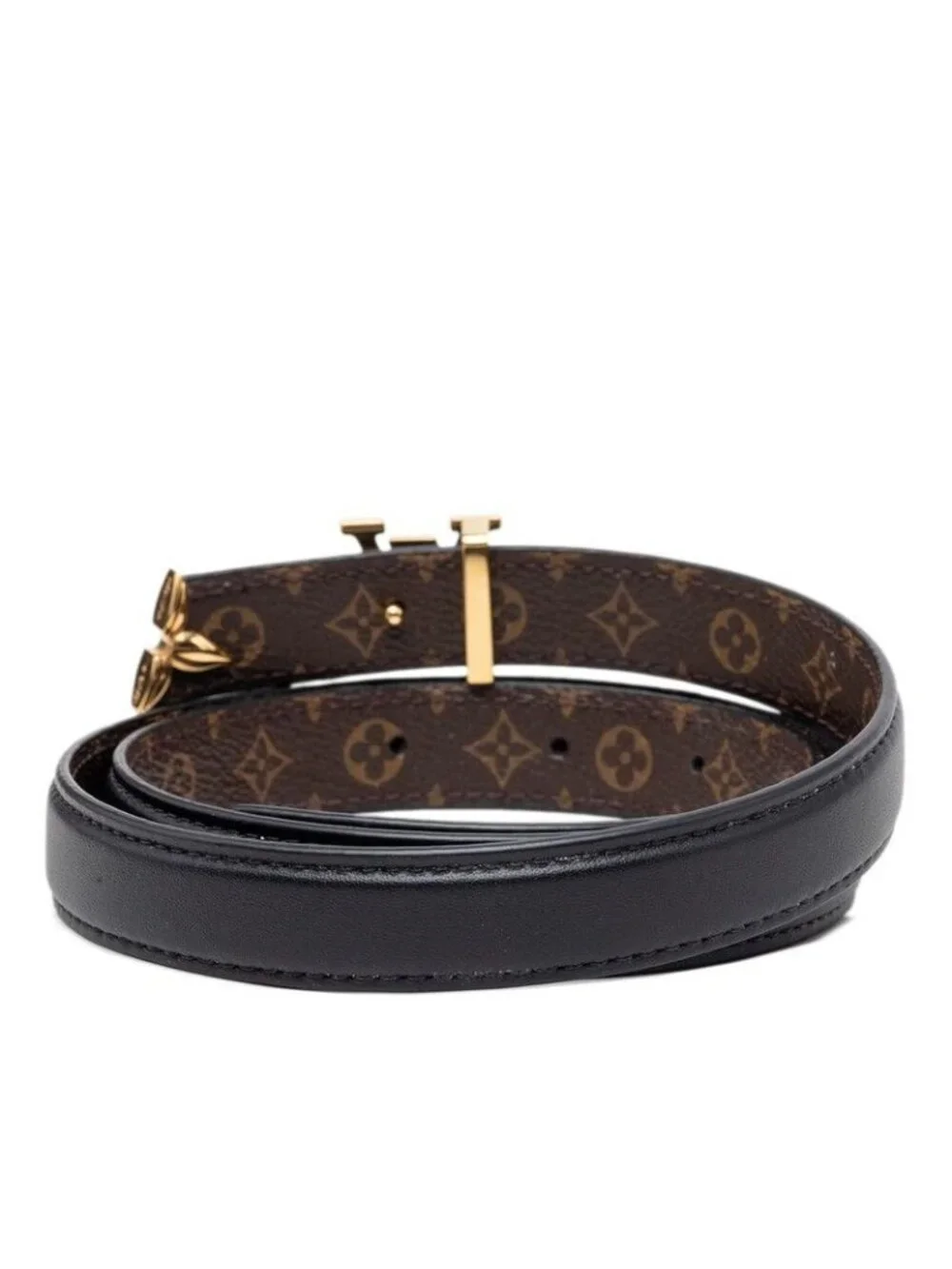 Louis Vuitton Pretty LV Reversible Belt Black Brown Leather
